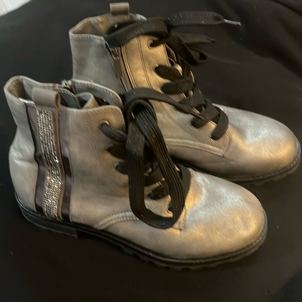 Little girls rhinestone and set combat boot size 5